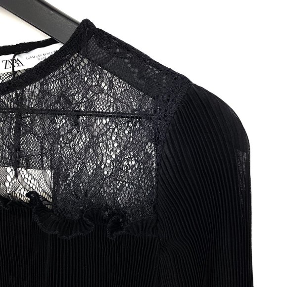 ZARA Combined Pleated Blouse NWT - Picture 11 of 16